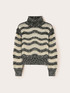 Heavy knit striped turtleneck sweater image number 4