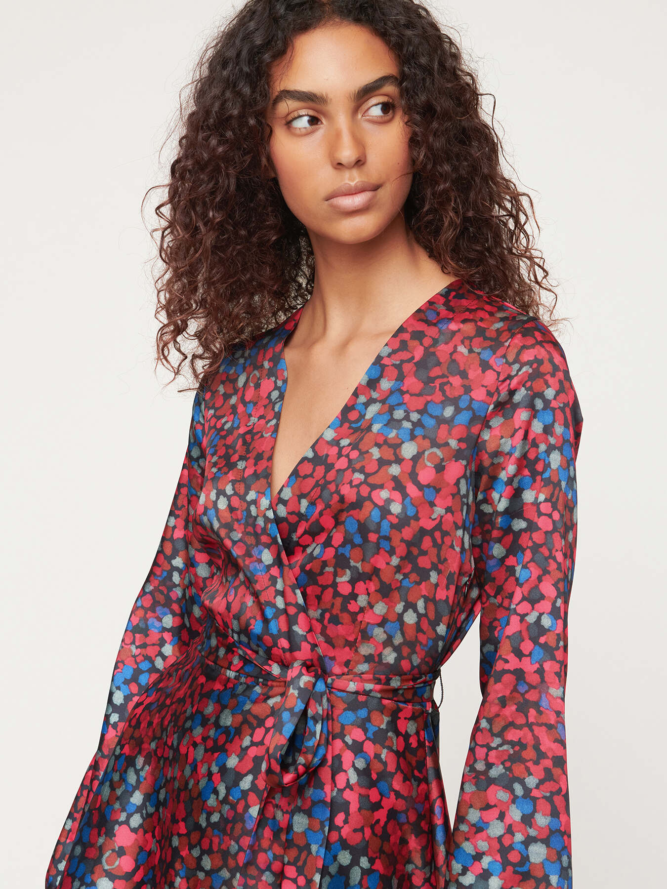 Vestito maniche lunghe effetto pois image number 2