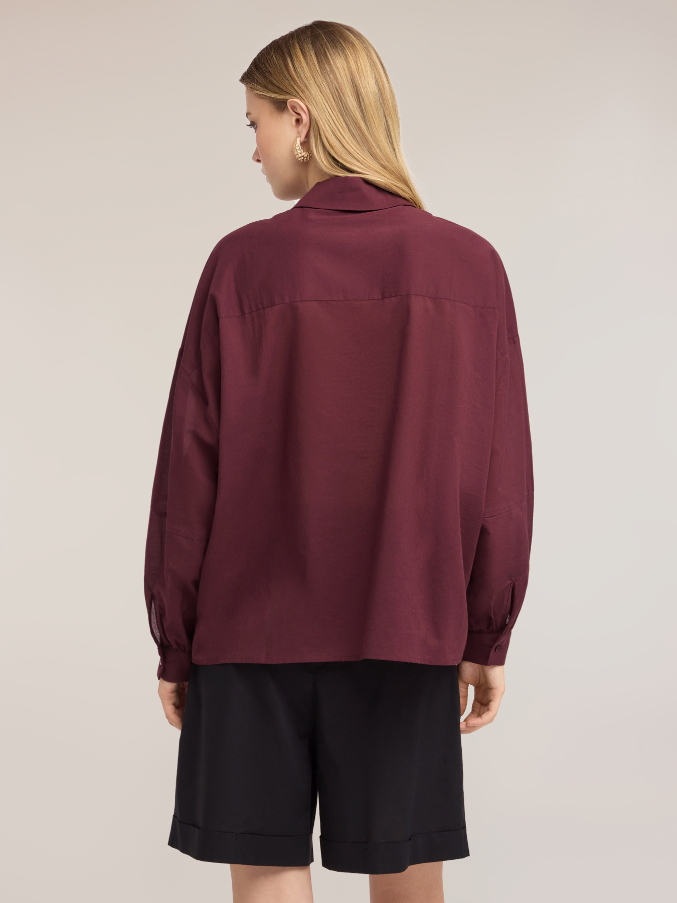 Oversized muslin shirt with ties image number 1