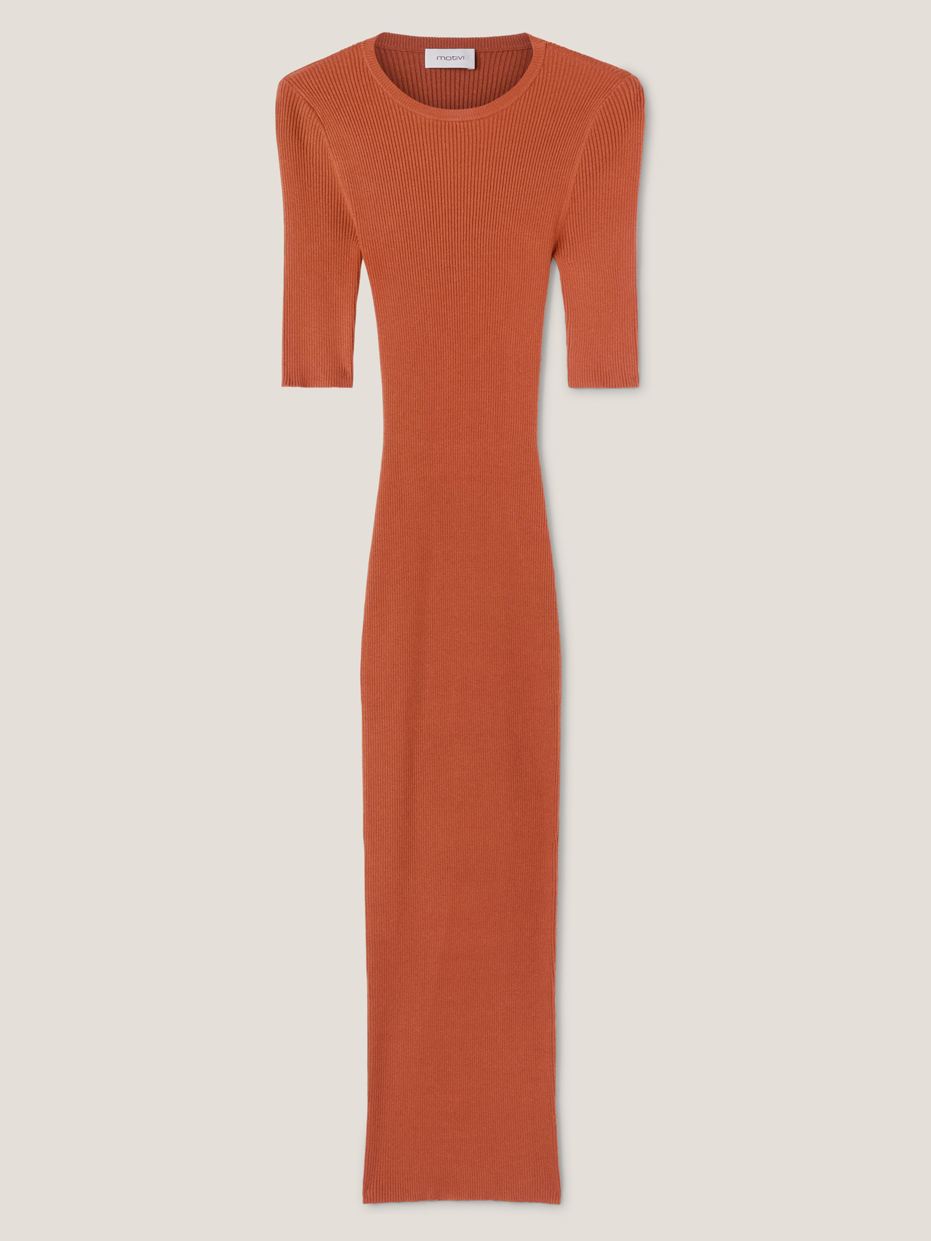 Vestito midi in maglia a coste con cut-out image number 4