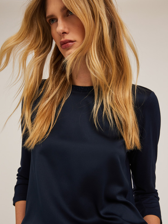 Tricou basic din două materiale