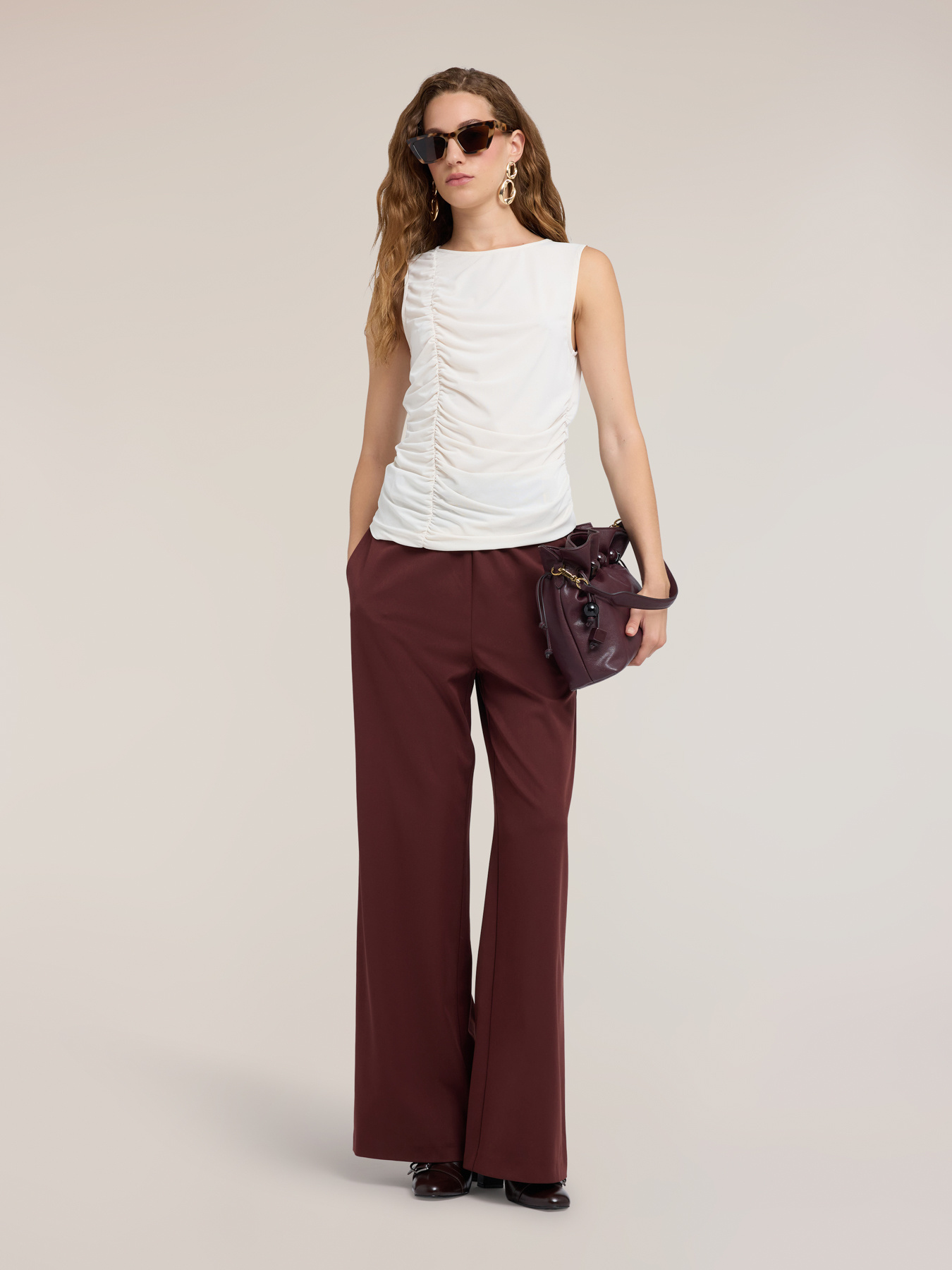 Jersey top with front draping image number 2