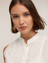 Robe chemise en voile avec col mao image number 3