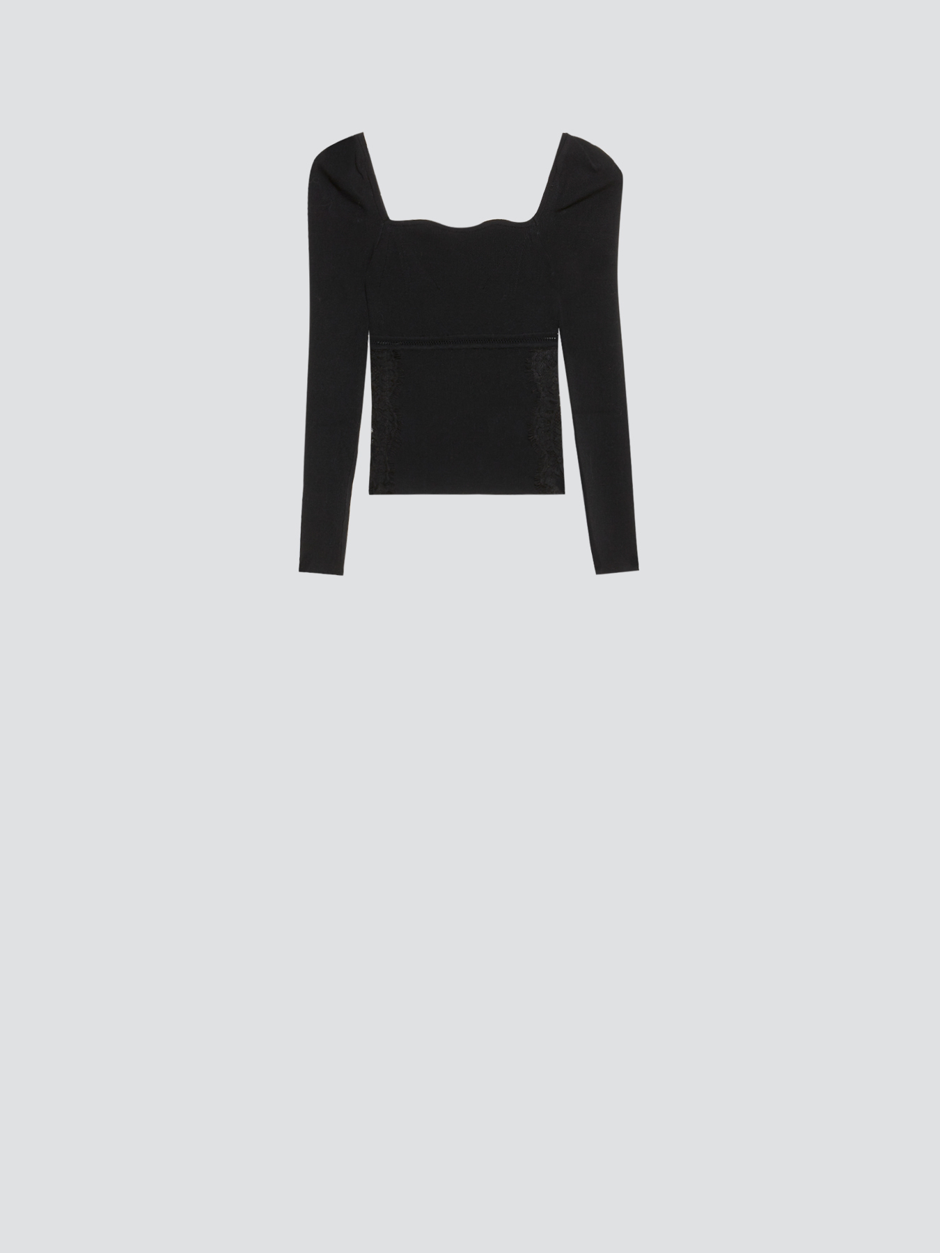 Maglia con pizzo e scollo quadrato image number 3