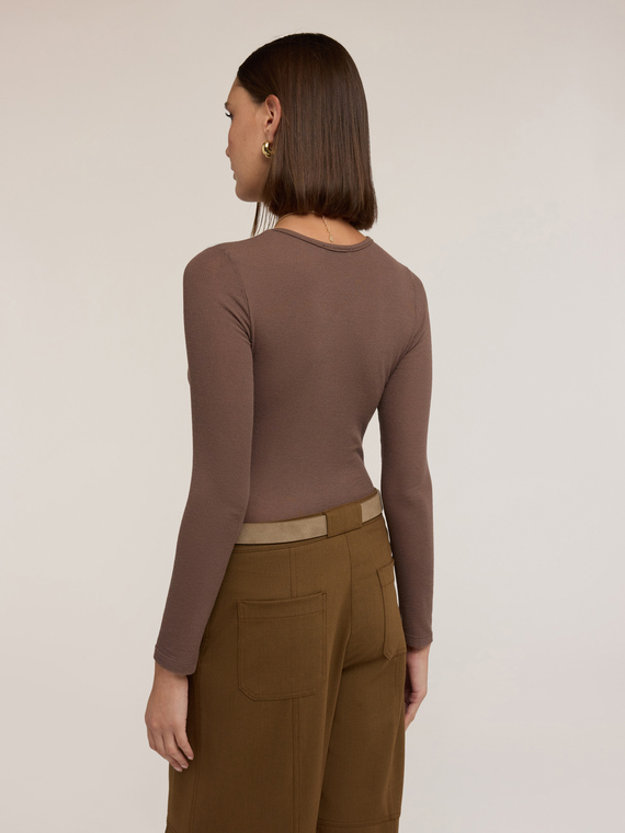 Camiseta de costillas modal mixto