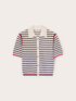 Striped crochet effect sweater with buttons image number 4
