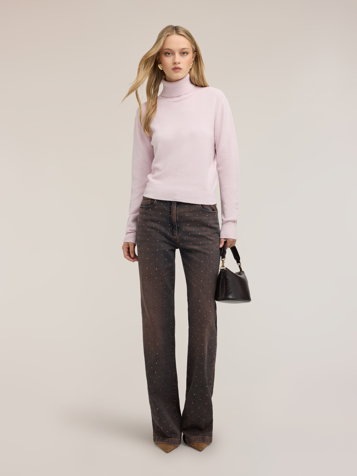 Turtleneck sweater in viscose blend image number 2