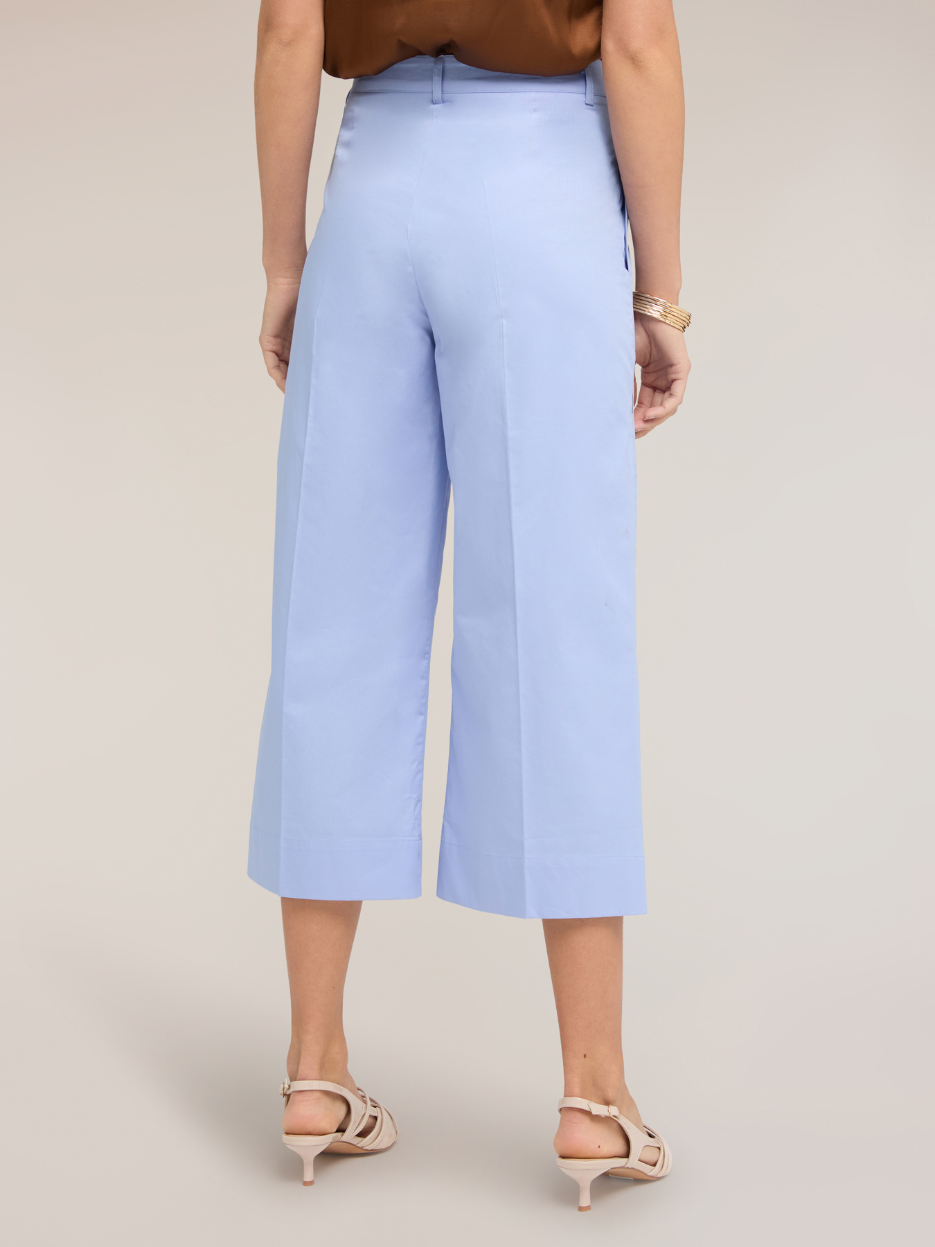 Cropped-Hose aus Baumwollmischgewebe image number 1