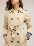 Mixed cotton drill trench coat with double belt image number 4