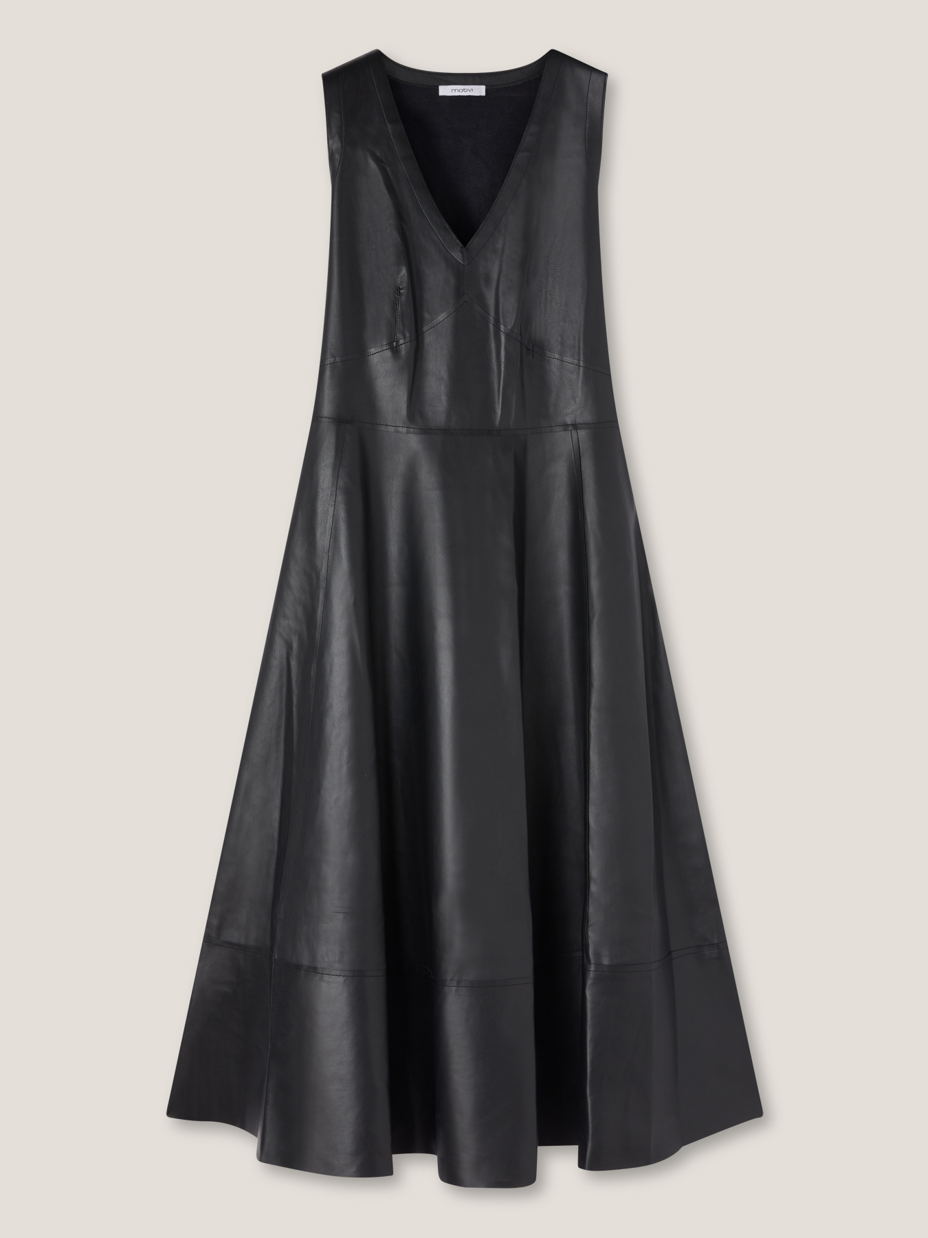 Vestido con falda circular de efecto piel image number 3