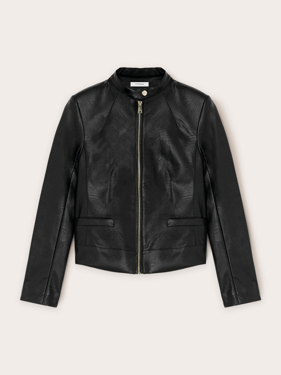 Coated fabric winter jacket with shaping cuts