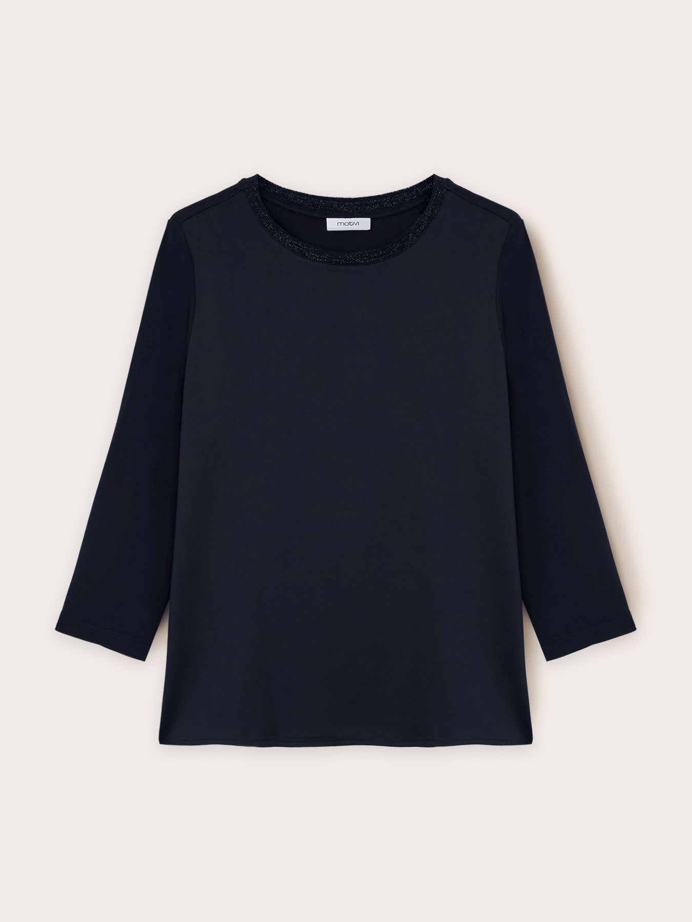 Two-material T-shirt image number 0