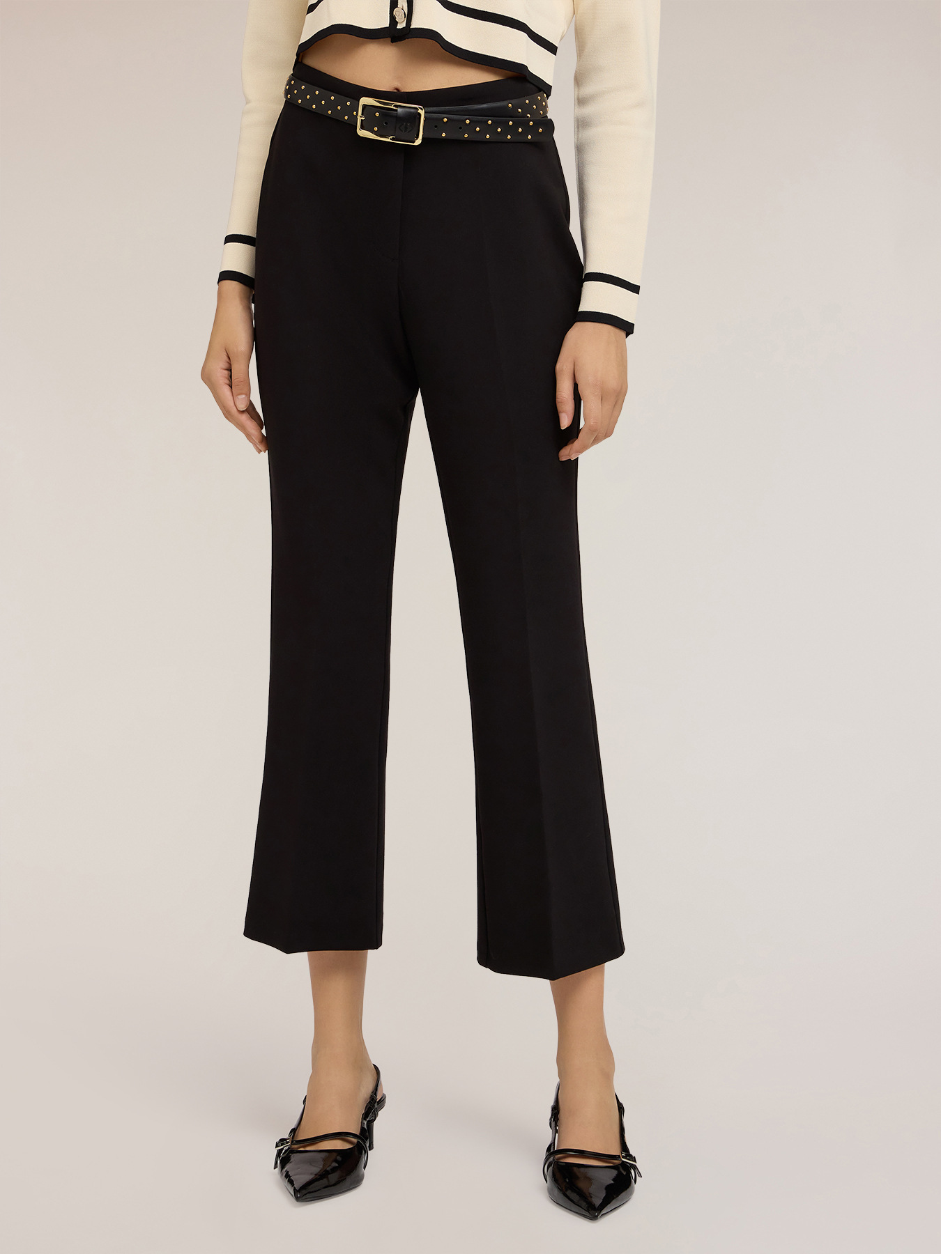 Pantaloni kick flare in poliviscosa image number 2