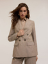 Blazer doppiopetto gessata in lino image number 2
