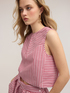 Striped poplin crop top image number 3
