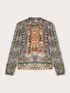 Foulard pattern satin blouse image number 4