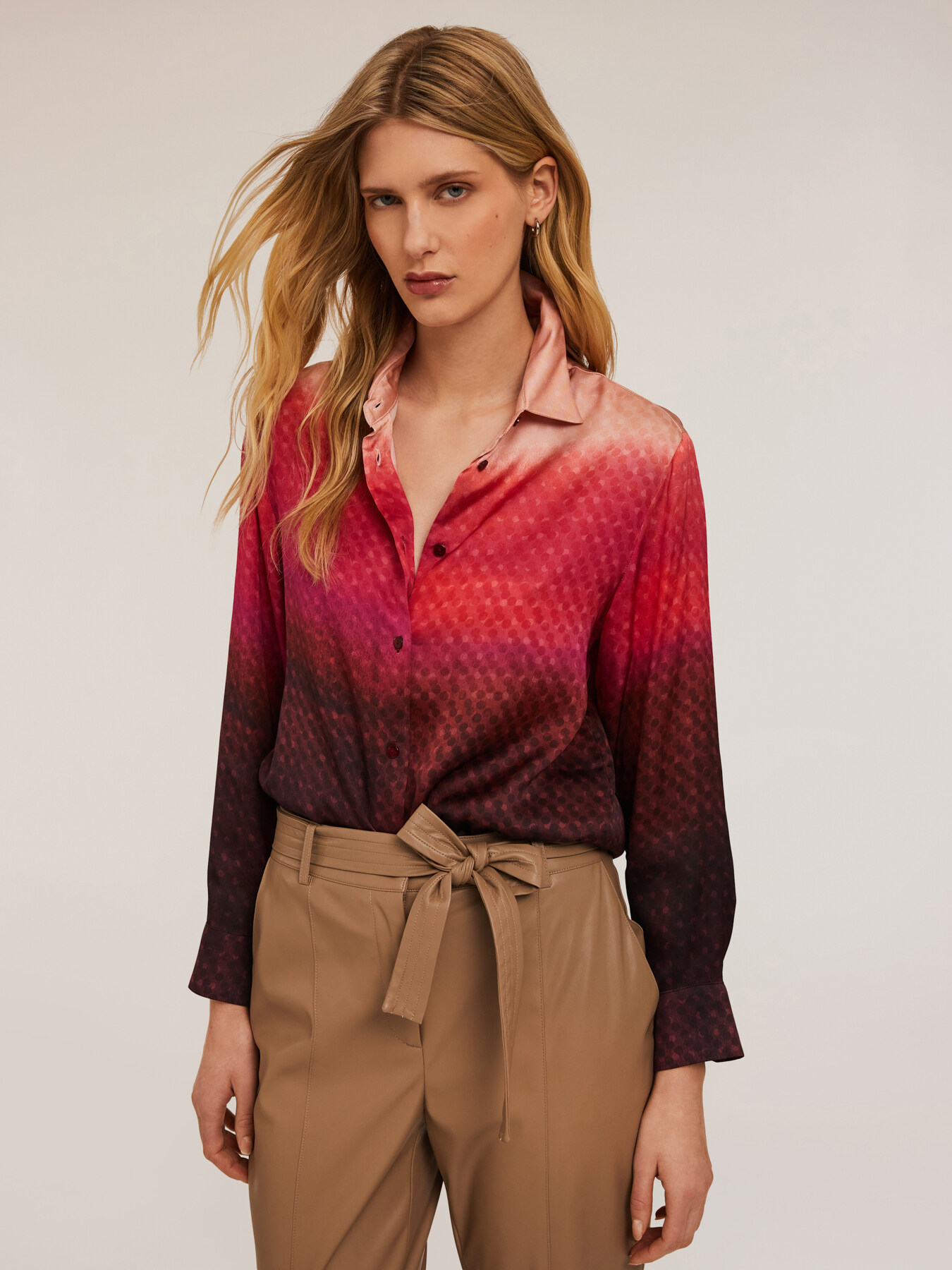 Camicia sfumata in raso image number 2