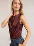 Satin top with asymmetric draping image number 3