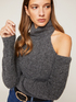 Alpaca blend turtleneck sweater with cut out feature image number 2