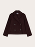 Short double-breasted wool-blend coat image number 4