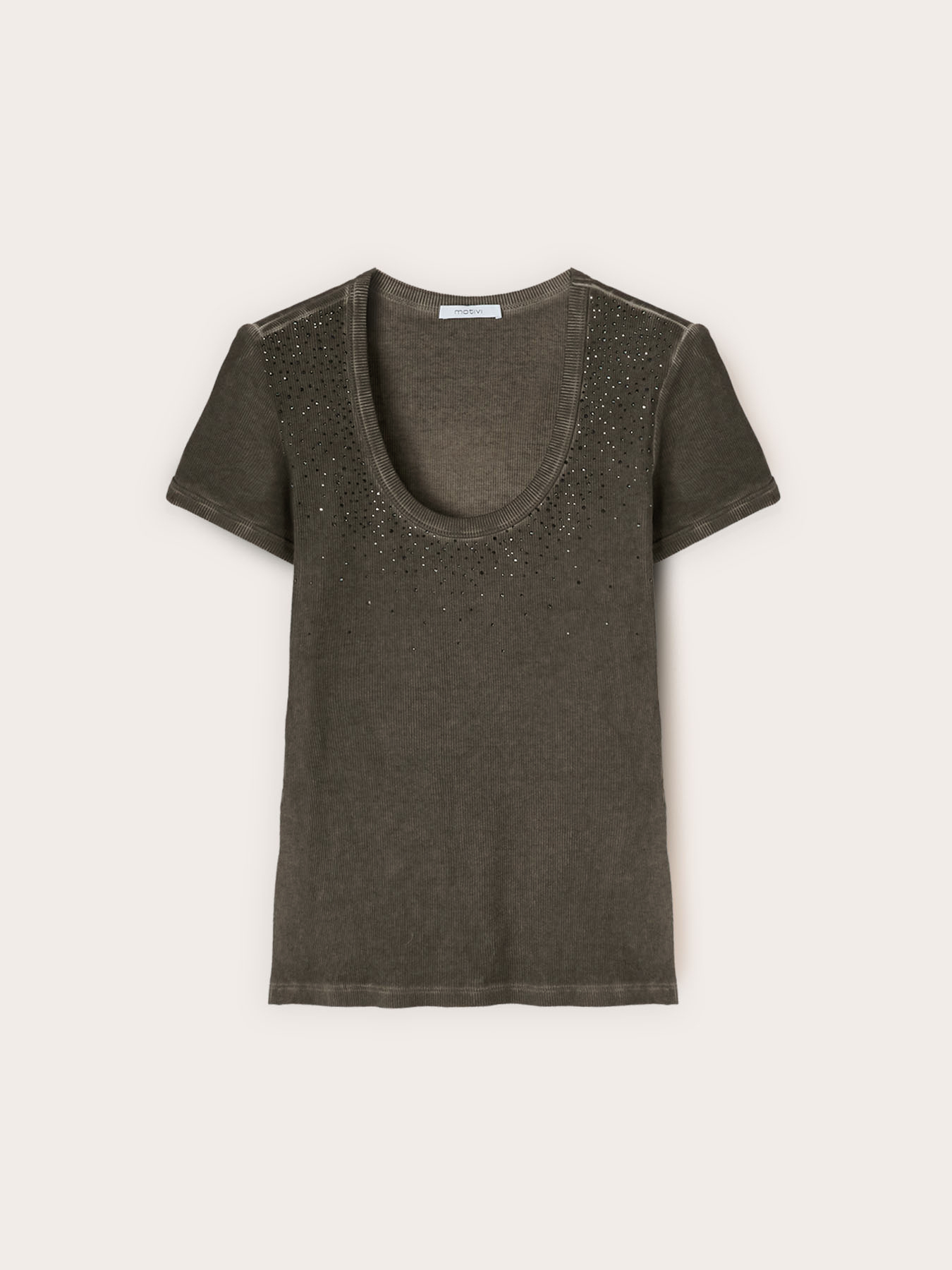 T-shirt avec applications de strass image number 4