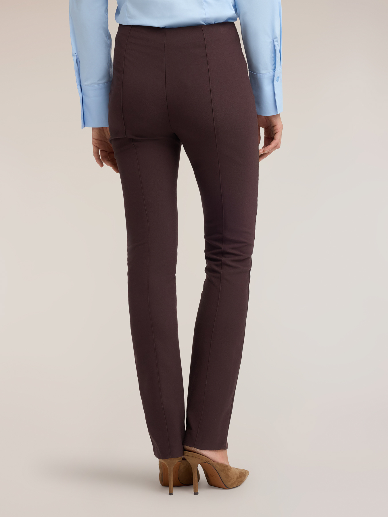 Slim cady trousers with slit image number 1