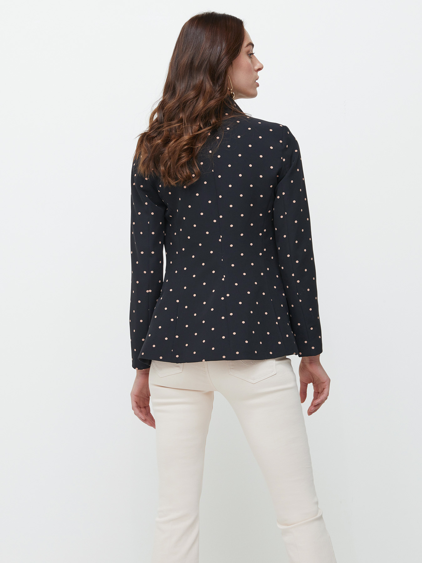 Stretch-Blazer mit Punktmuster image number 1