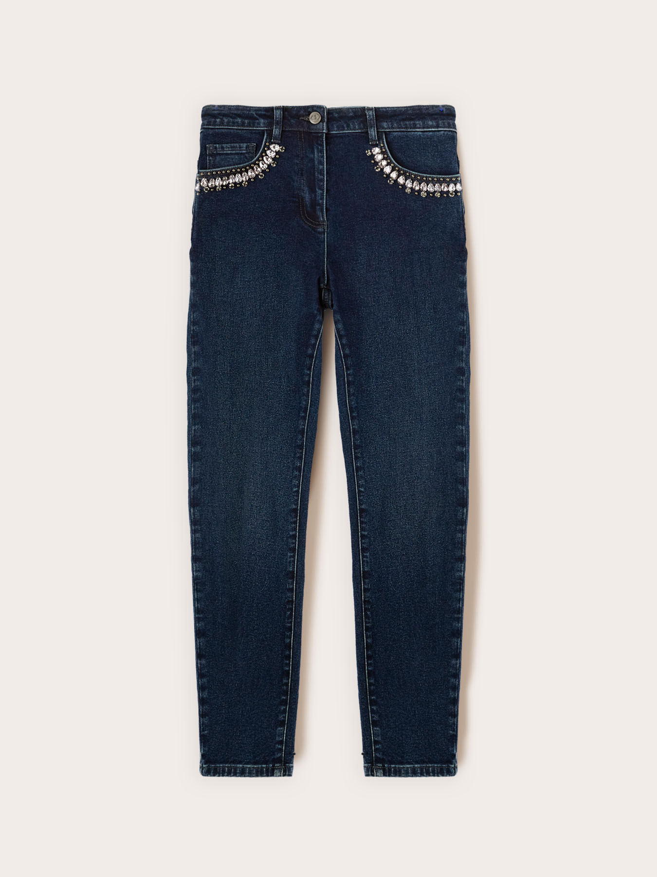 Jeans ajustados con bolsillos bordados image number 4