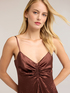 Rochie din satin de acetat cu drapaj image number 3