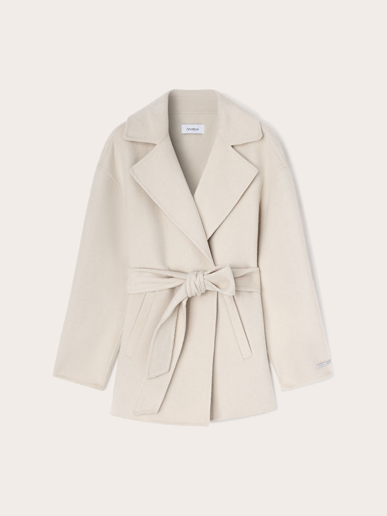 Belted coat in wool-blend double cloth image number 4