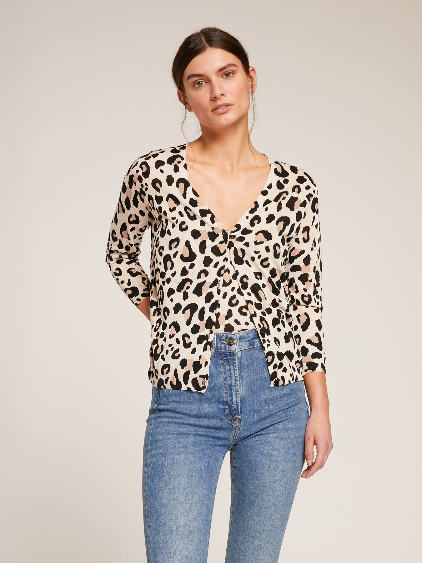 Animal print cardigan image number 0