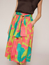 Circle skirt with floral pattern sash image number 1