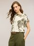 Satin blouse with botanical print image number 0