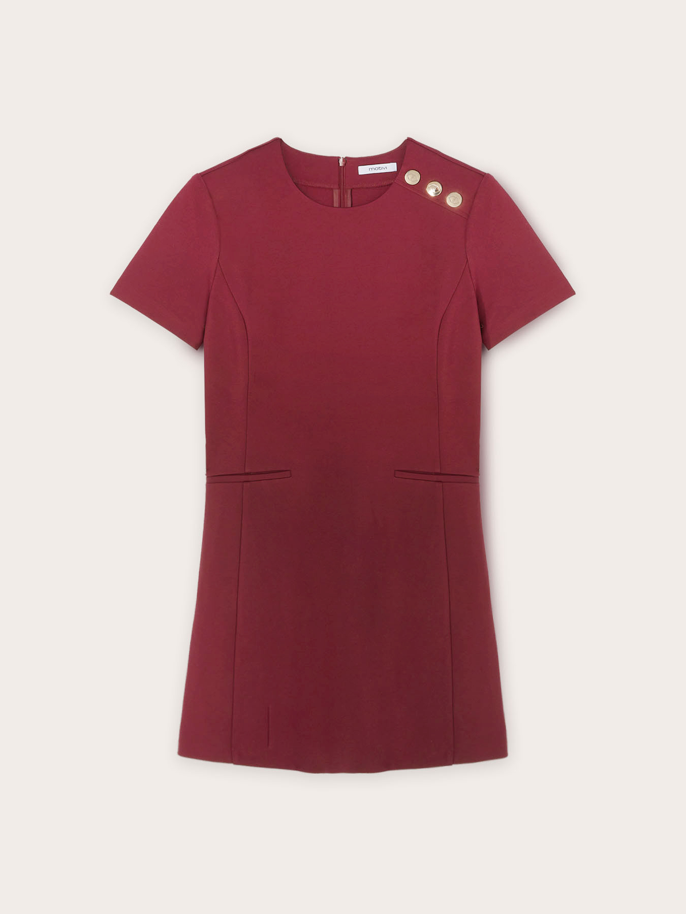 Mini dress with button feature image number 4