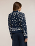 Mixed wool cardigan with jacquard print image number 1