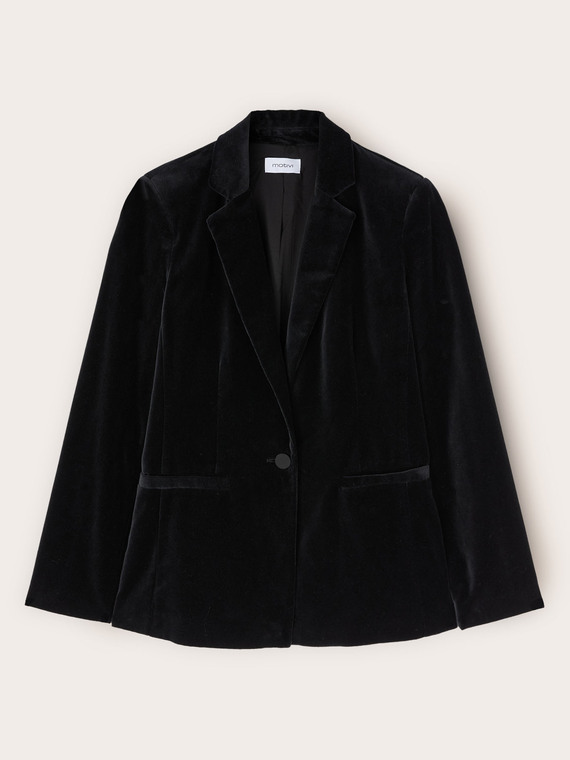 Blazer simple boutonnage en velours
