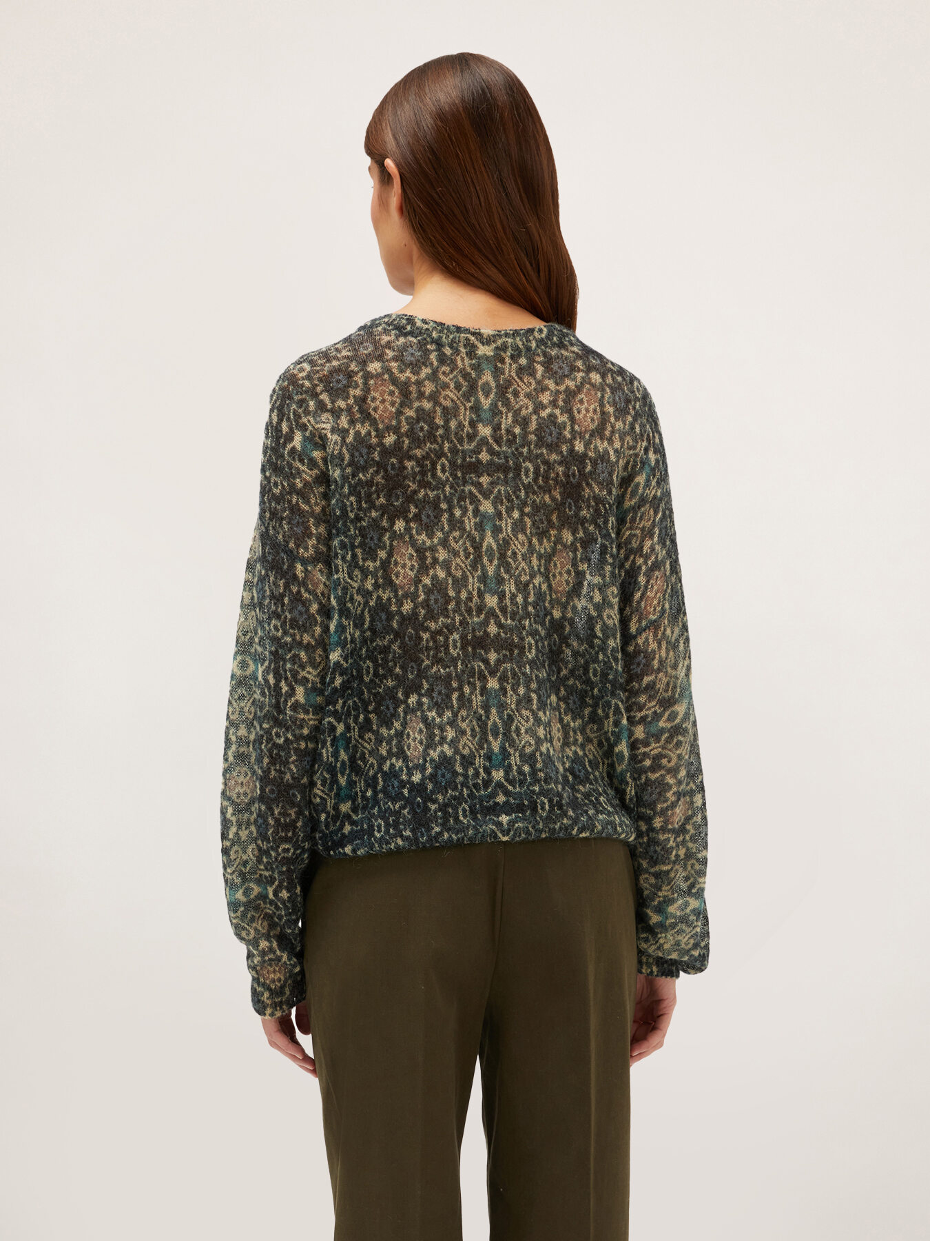 Pull en alpaga m&eacute;lang&eacute; imprim&eacute; image number 1