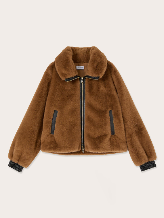 Jacke mit Rei&szlig;verschluss und Eins&auml;tzen