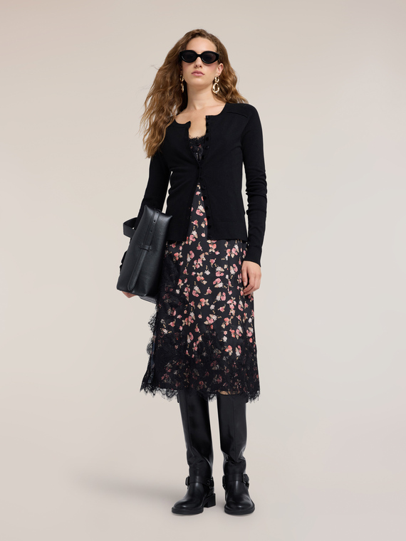 Cardigan en tricot jersey avec manches raglan