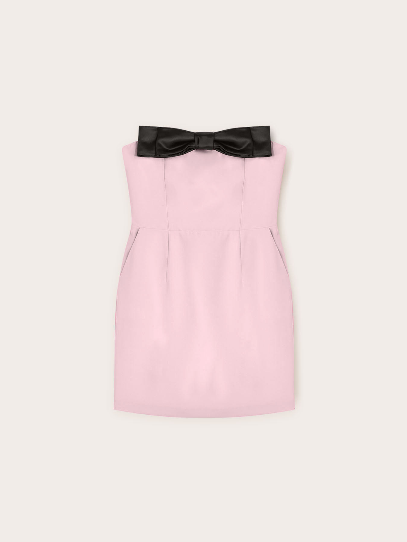 Vestido corto bustier con maxi lazo image number 4