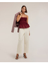 Cropped barrel leg pants in cotton drill image number 0