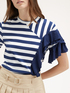 Striped T-shirt with flounces image number 2