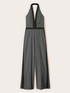 Long jumpsuit with halter neckline image number 5
