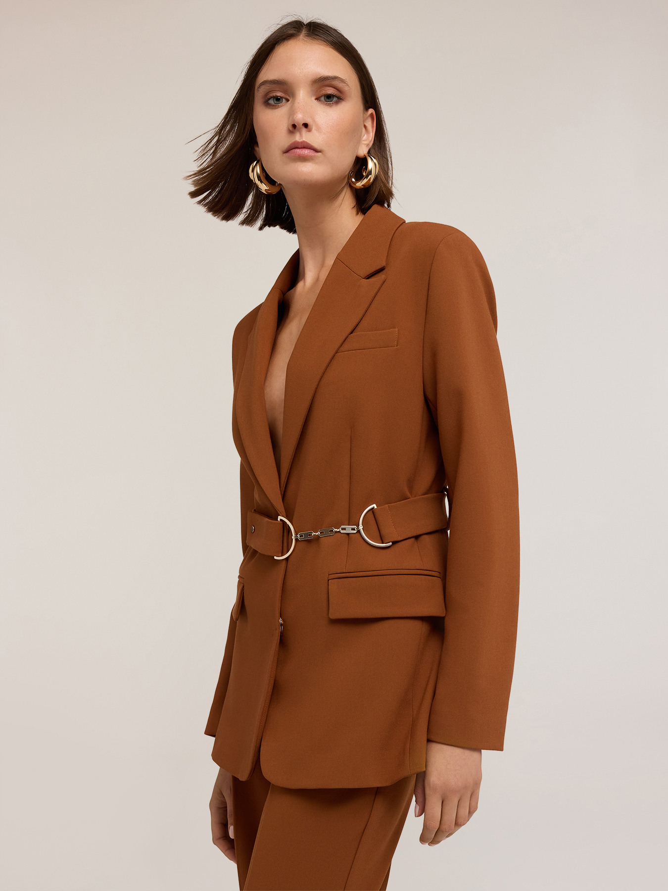 Blazer aus Polyester-Viskose mit Gürtel image number 2