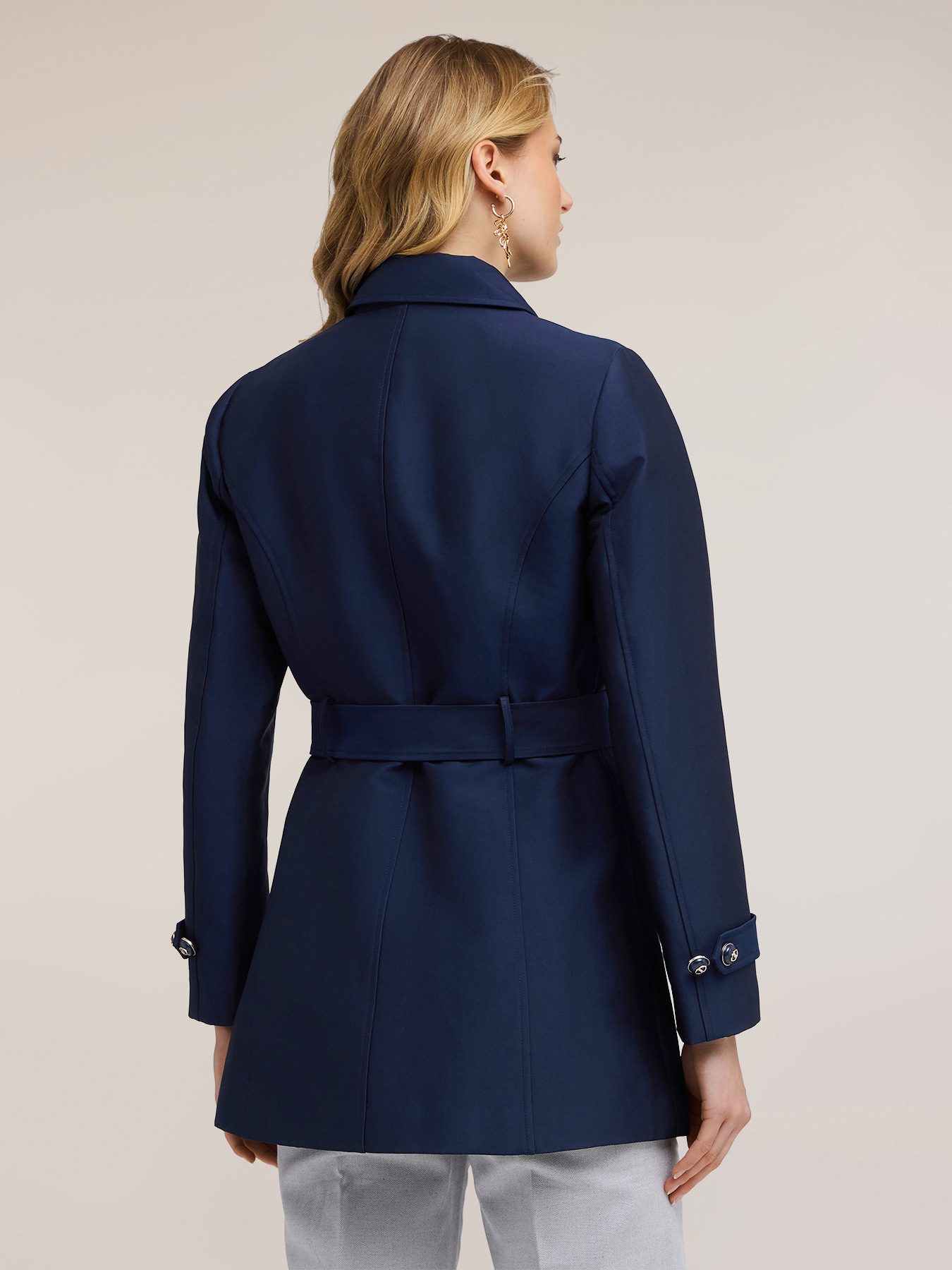 Trench in misto cotone con cintura image number 1