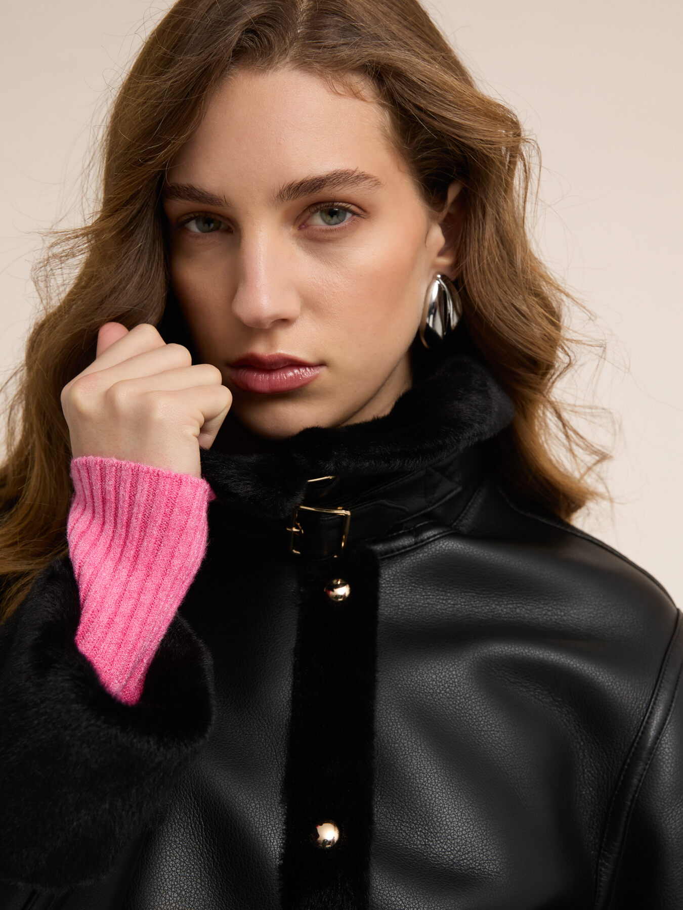 Jacke mit Shearling-Effekt und Kn&ouml;pfen image number 3