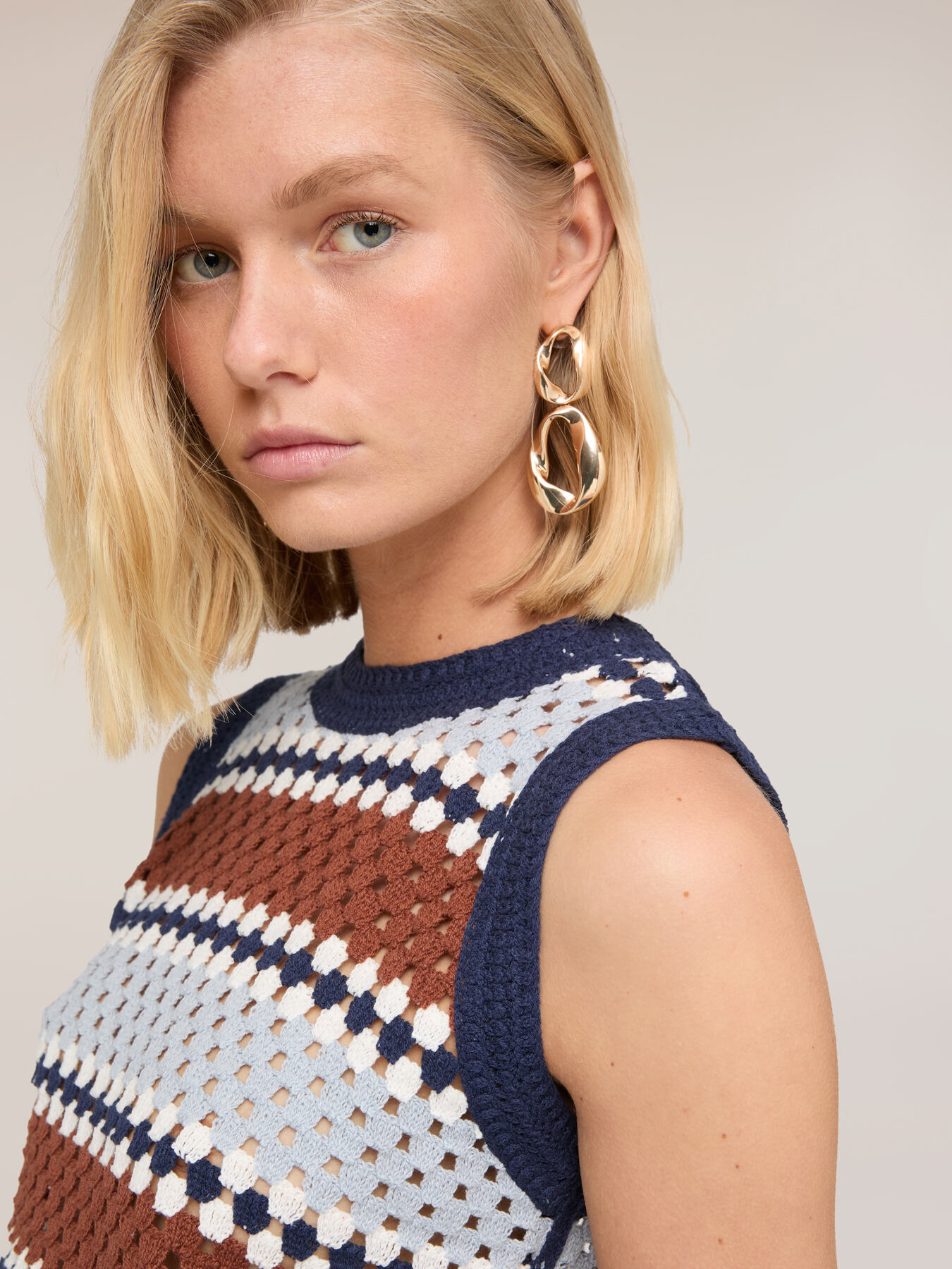 Crochet knit sweater image number 2