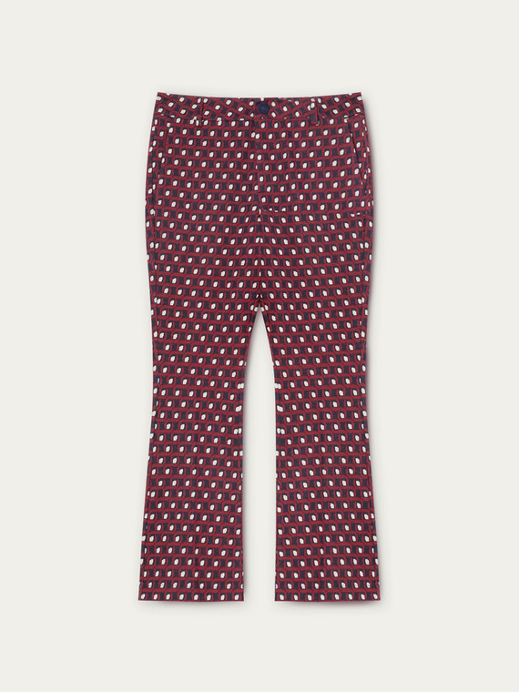 Pantalon jacquard à motif géométrique