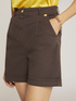 Stretch cotton shorts with turn-up image number 2