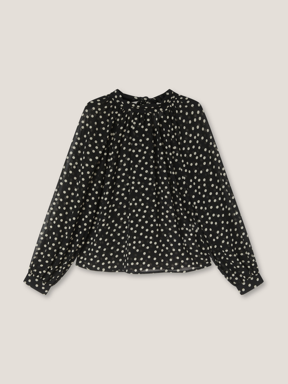 Oversize-Bluse mit Polka-Dot-Print